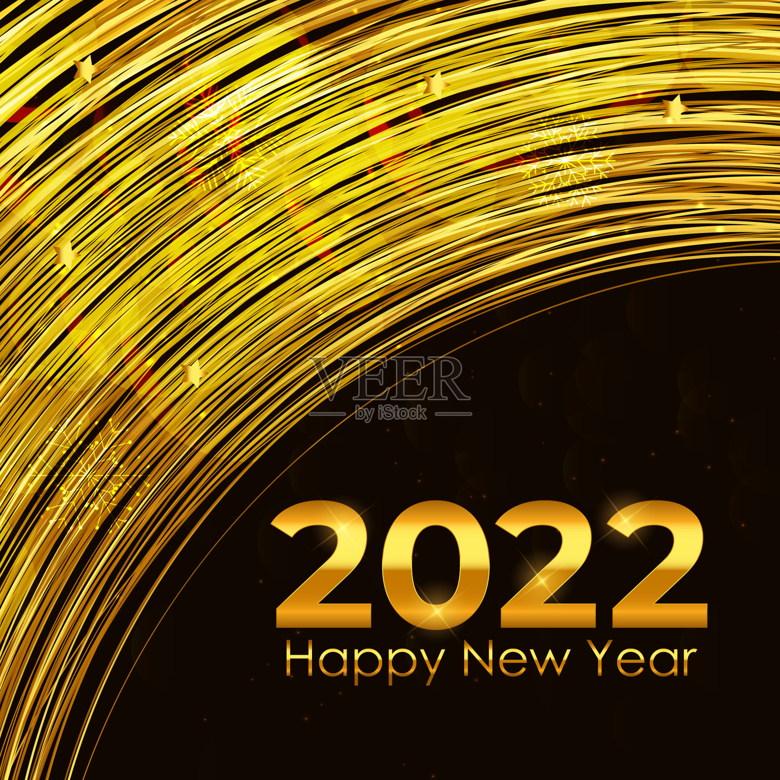 2022年黑色新年背景。矢量插图EPS10插画图片素材