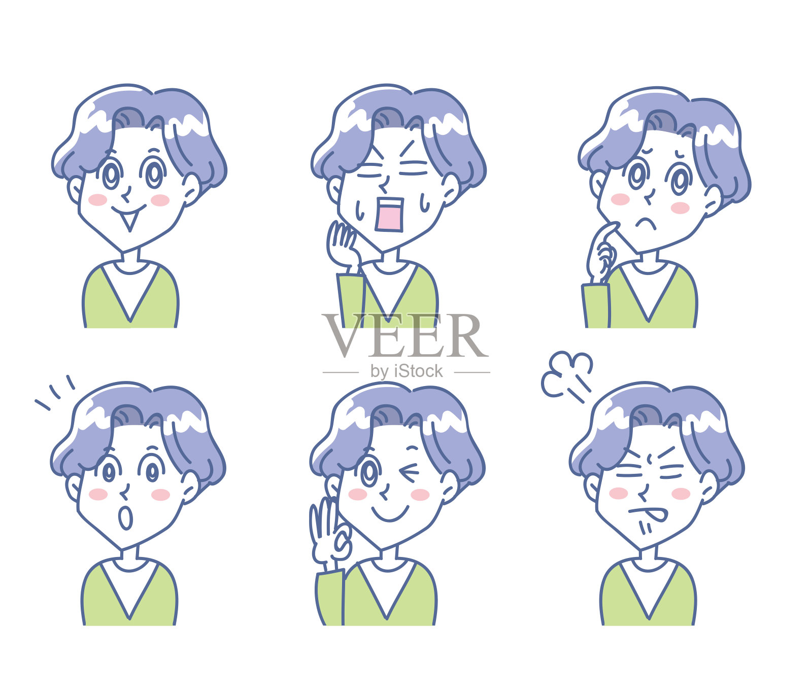 面部表情适合上身男插画图片素材