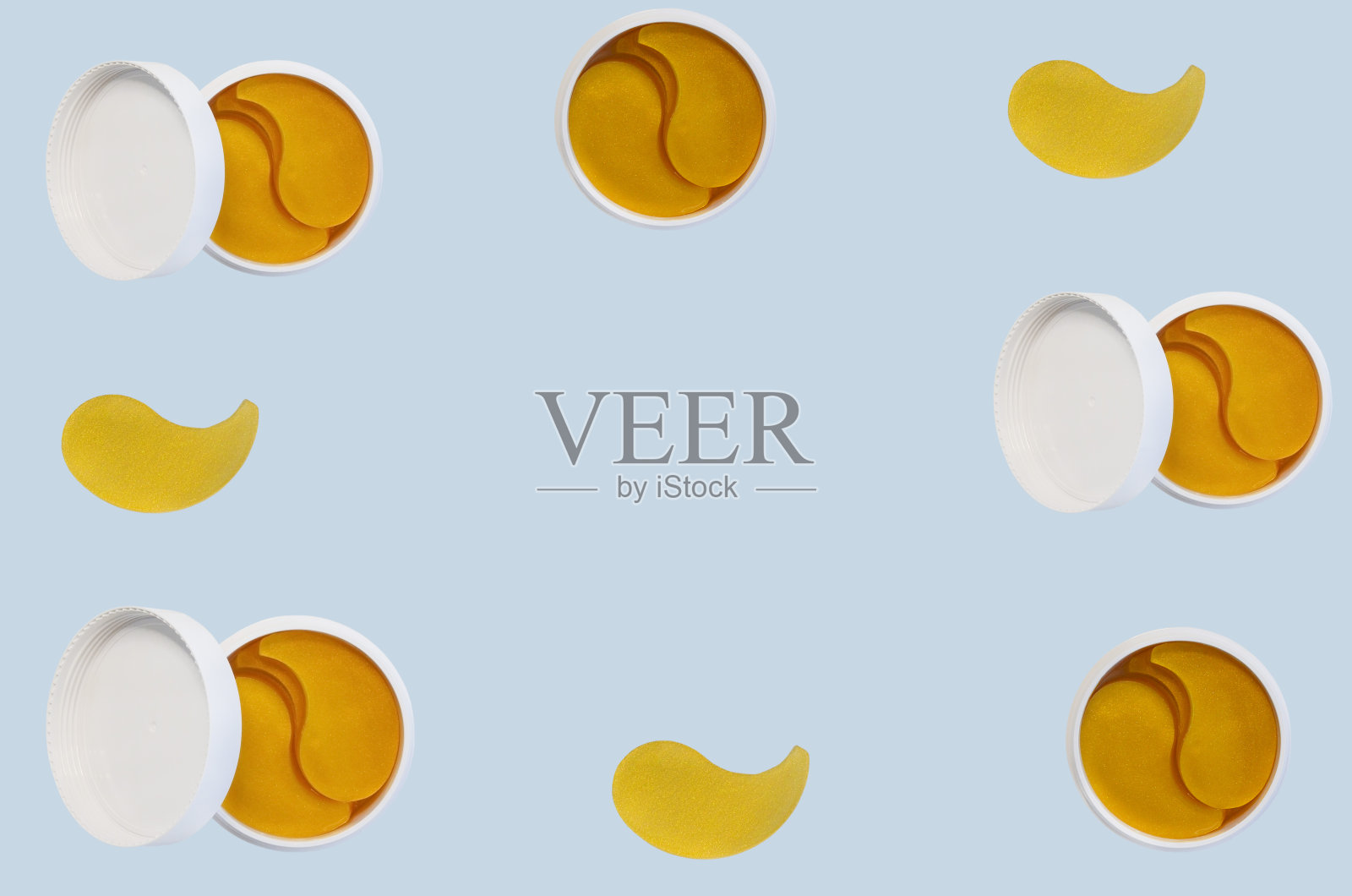 金胶原蛋白水凝胶眼罩，面膜滋润眼下肌肤，女性爱美理念，复制空间框架照片摄影图片