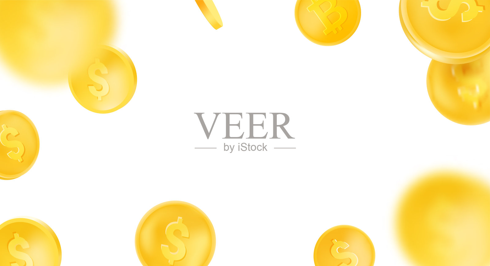 金币堆在白色背景上孤立插画图片素材