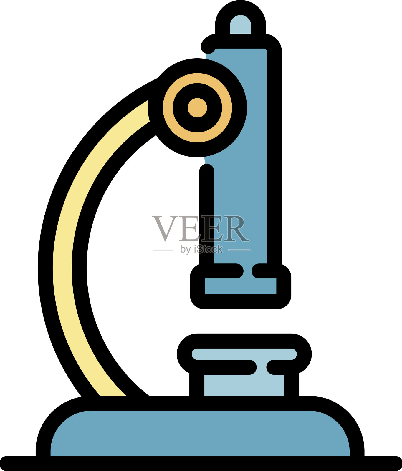 妇科显微镜图示彩色轮廓插画图片素材