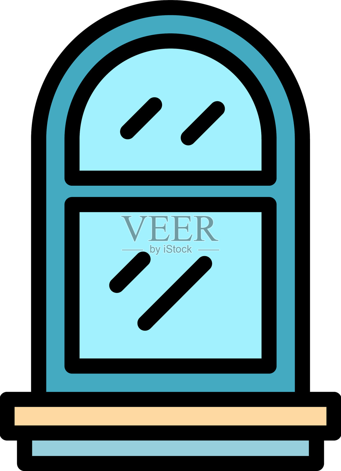 框架窗口图标颜色轮廓插画图片素材