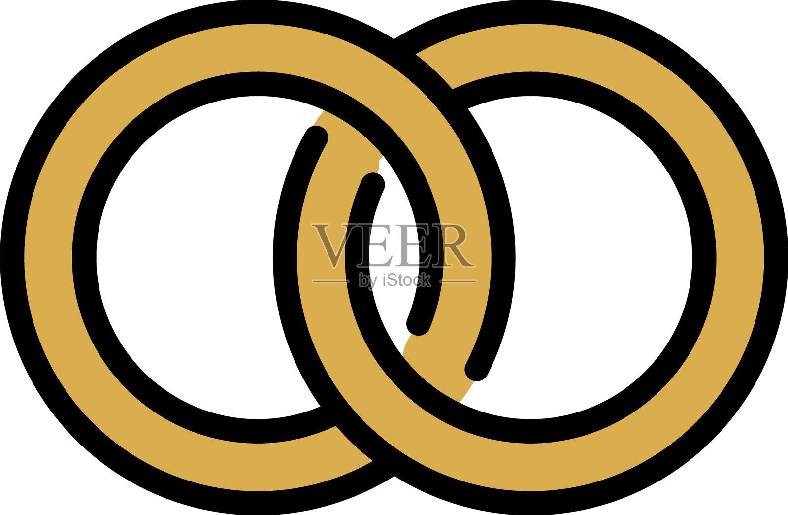 结婚戒指图标颜色轮廓插画图片素材