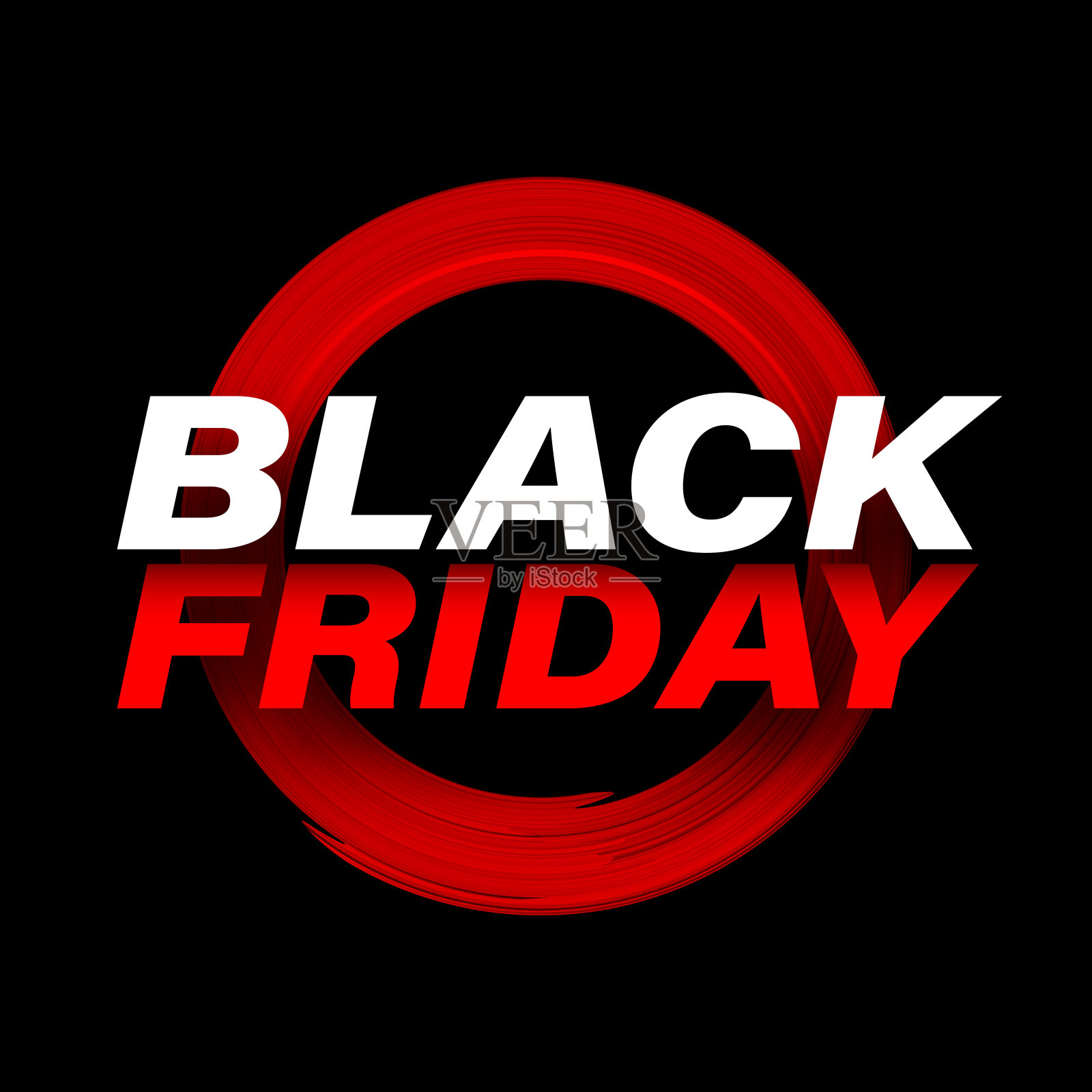 黑色星期五的标志是圆形的笔画。设计元素图片