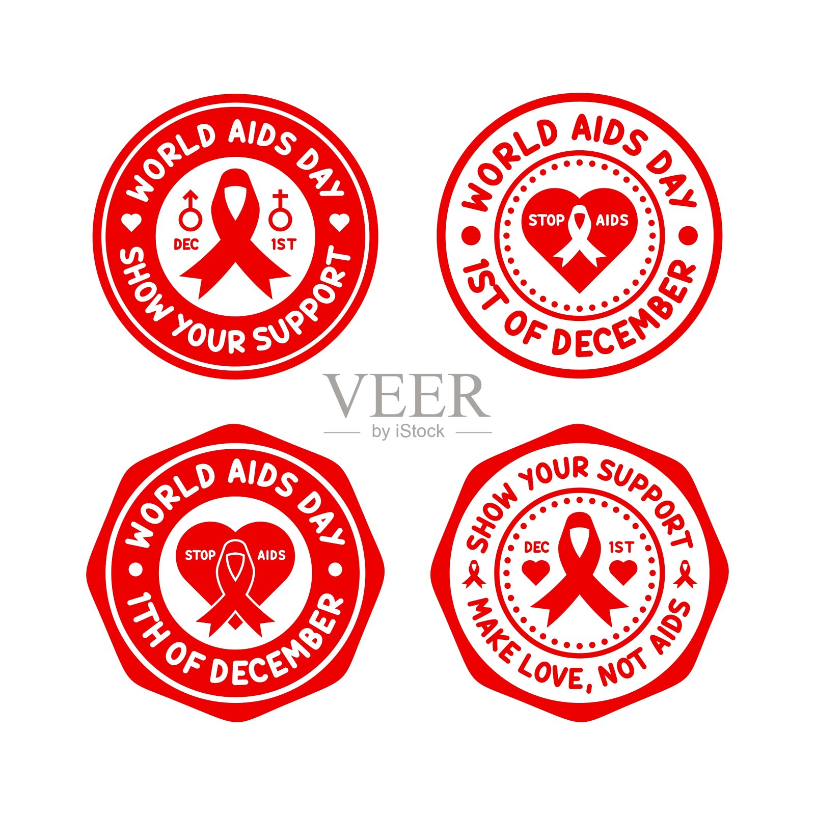 世界爱滋病日邮票标志设计集设计元素图片