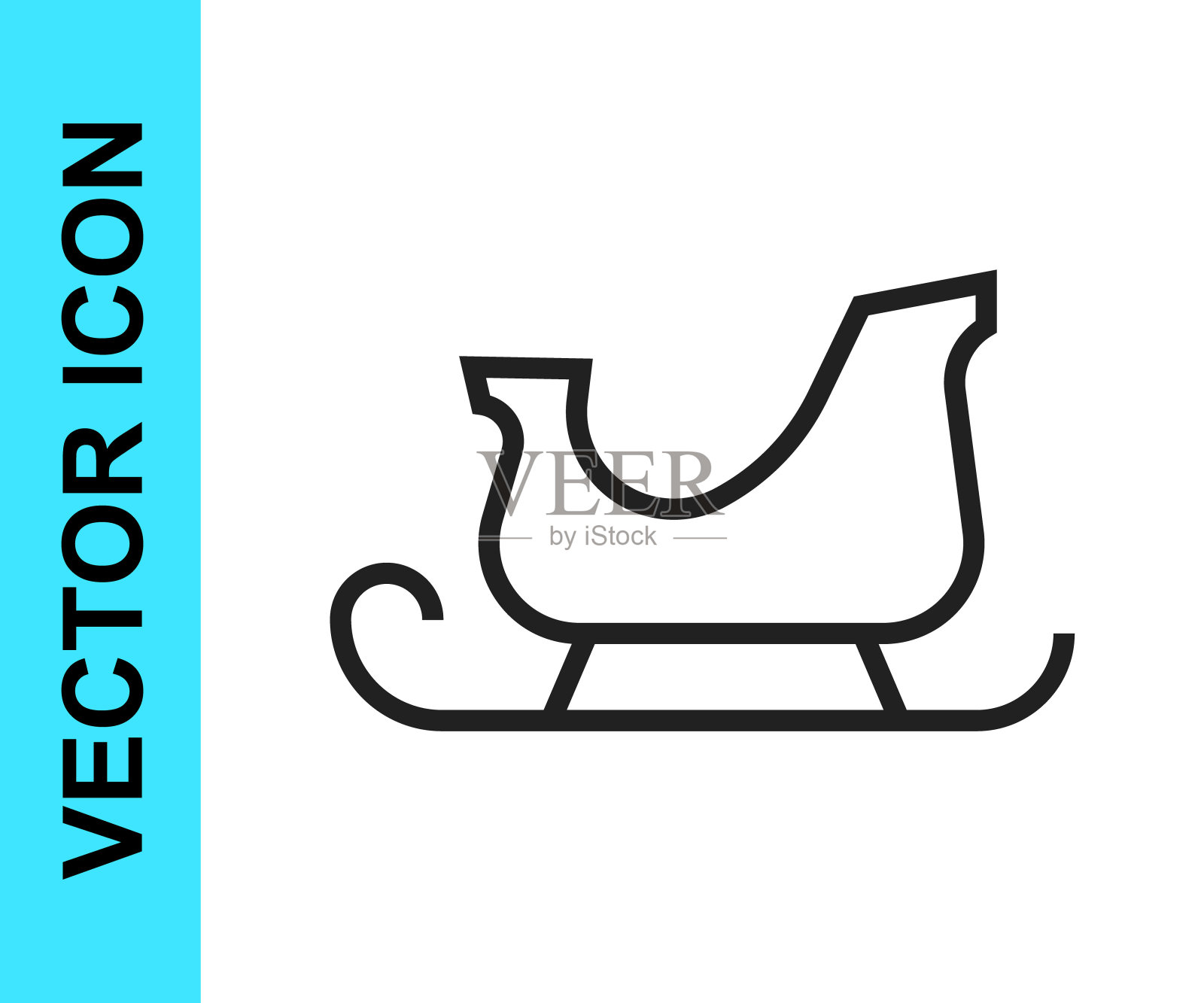 圣诞圣诞老人雪橇矢量图标图标素材