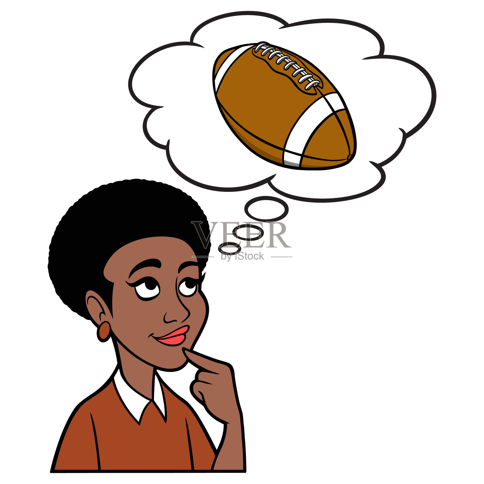 女人在想足球插画图片素材