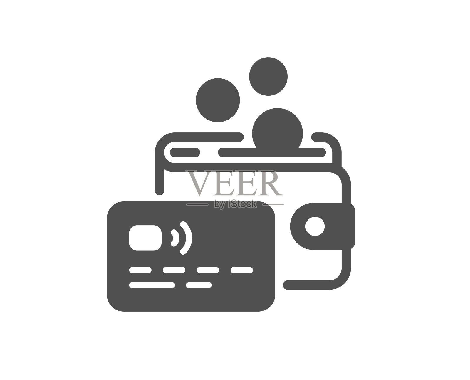 信用卡图标。银行付款签章。向量图标素材