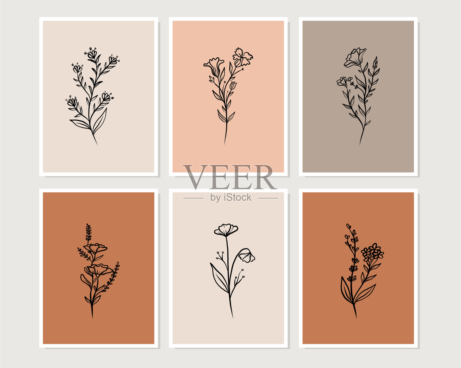 一套创造性极简主义手绘插图插画图片素材