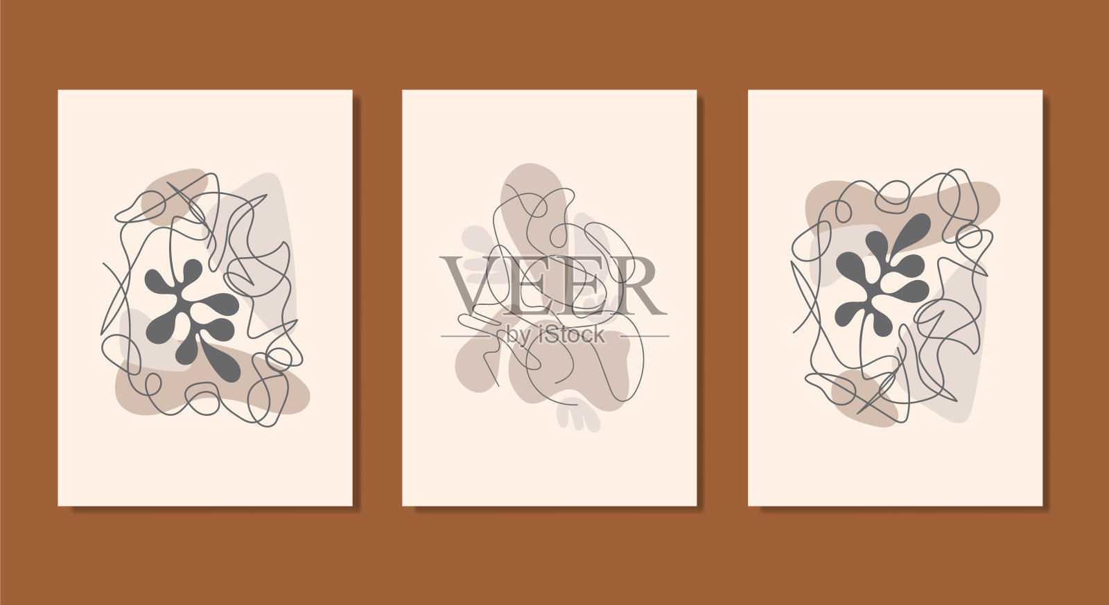 一套创造性极简主义手绘插图插画图片素材