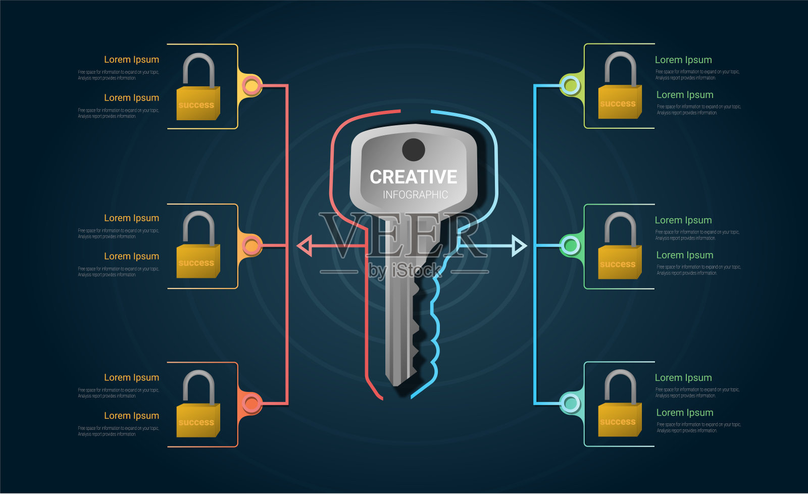 用于演示业务的信息图关键设计模板插画图片素材