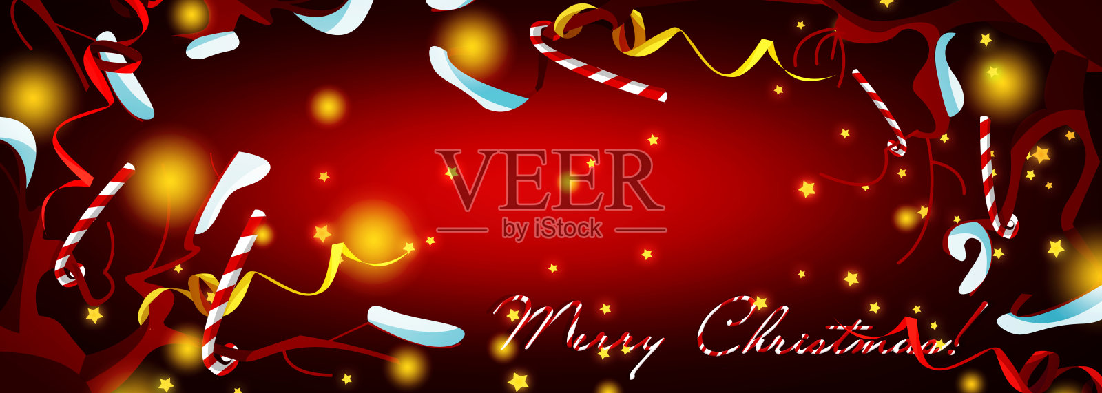 新年快乐和圣诞快乐！卡通风格的明亮文字在节日抽象彩色背景上插画图片素材