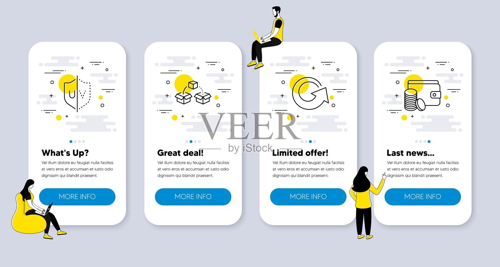 与重载、包裹运输和紫外线保护相关的线图标向量集。向量设计模板素材