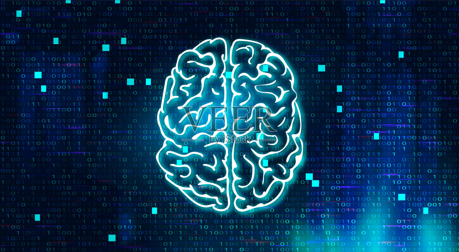 人类大脑可视化。未来的人工智能概念。网络心灵美学设计设计元素图片