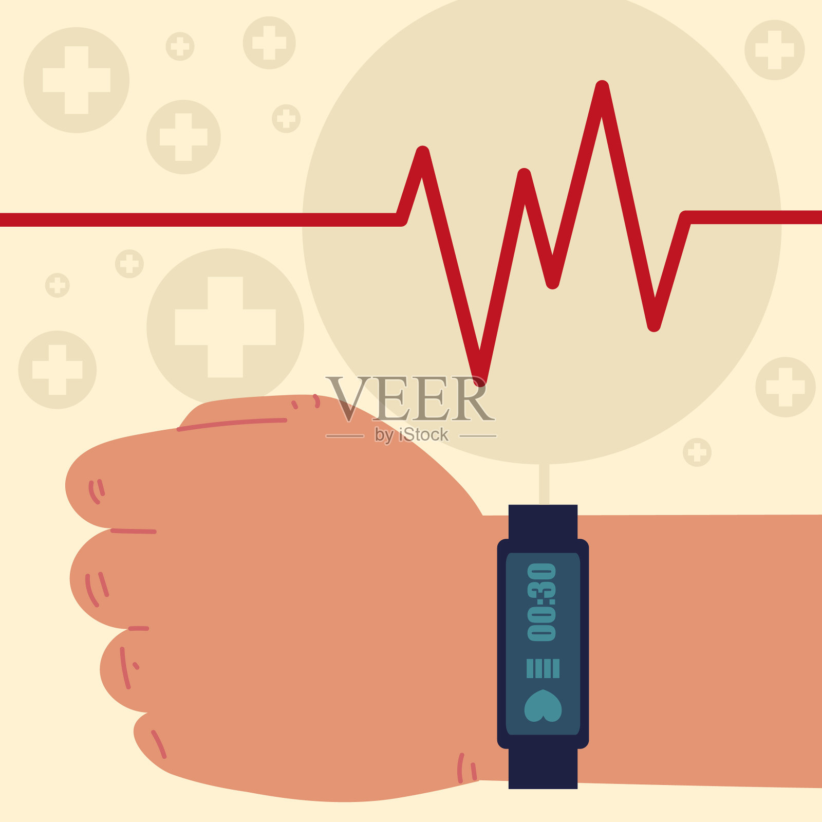 健康聪明的手表插画图片素材