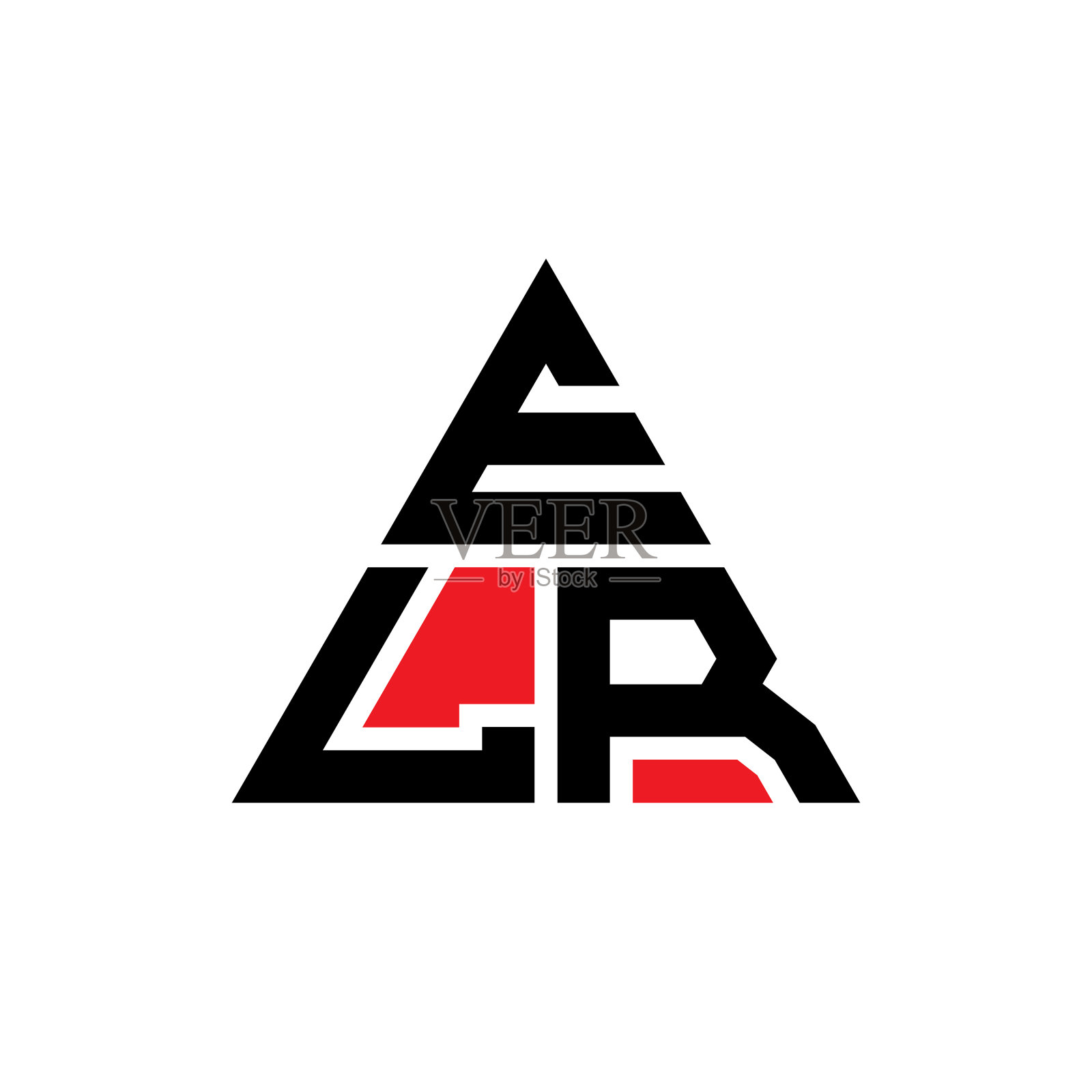 Elr三角形字母标志设计与三角形插画图片素材