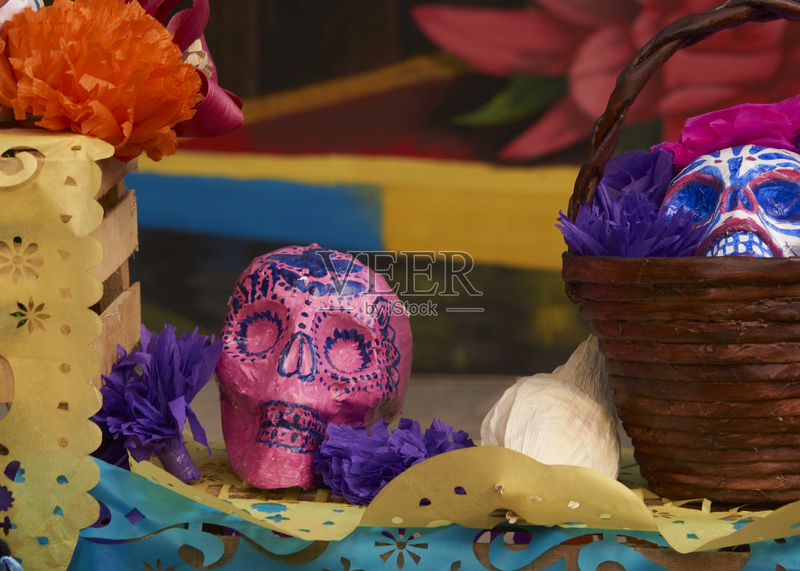 亡灵节，墨西哥人庆祝祖先的传统照片摄影图片