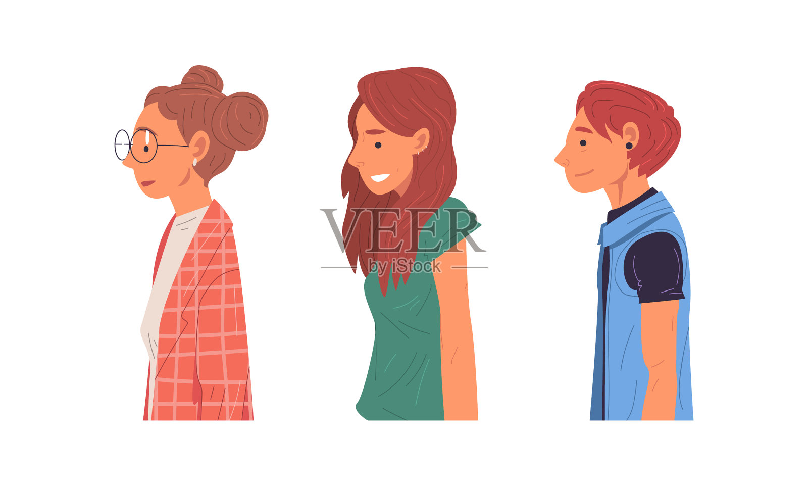 不同亚文化中的青年男女设计元素图片