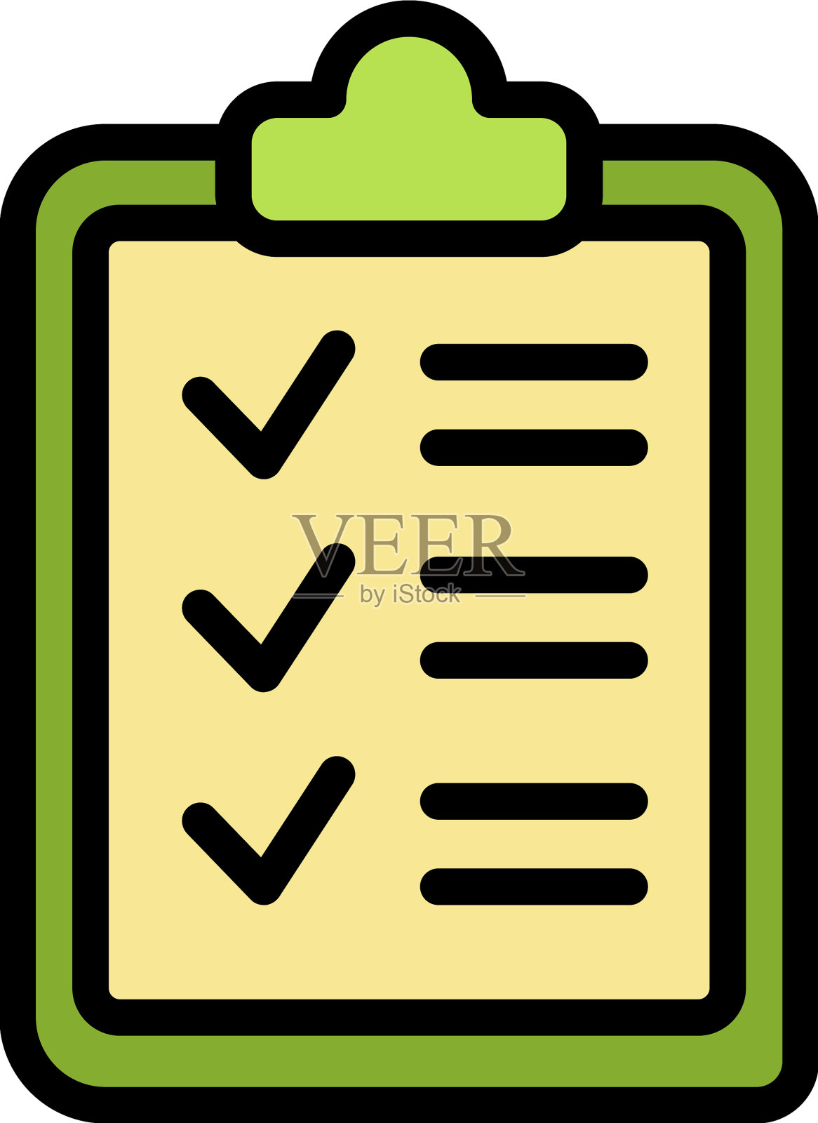 检查表板图标颜色大纲插画图片素材