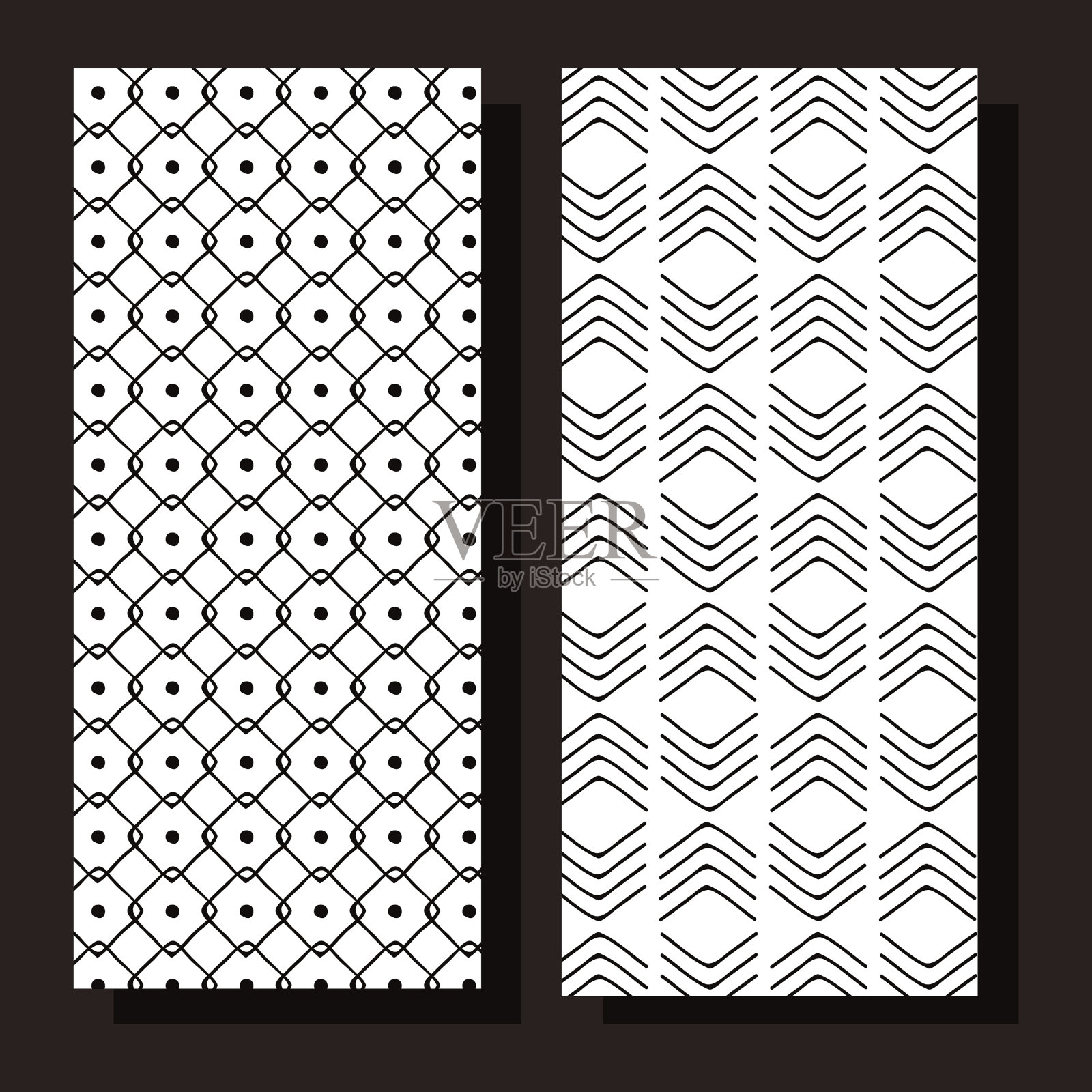 两个单色纹理插画图片素材