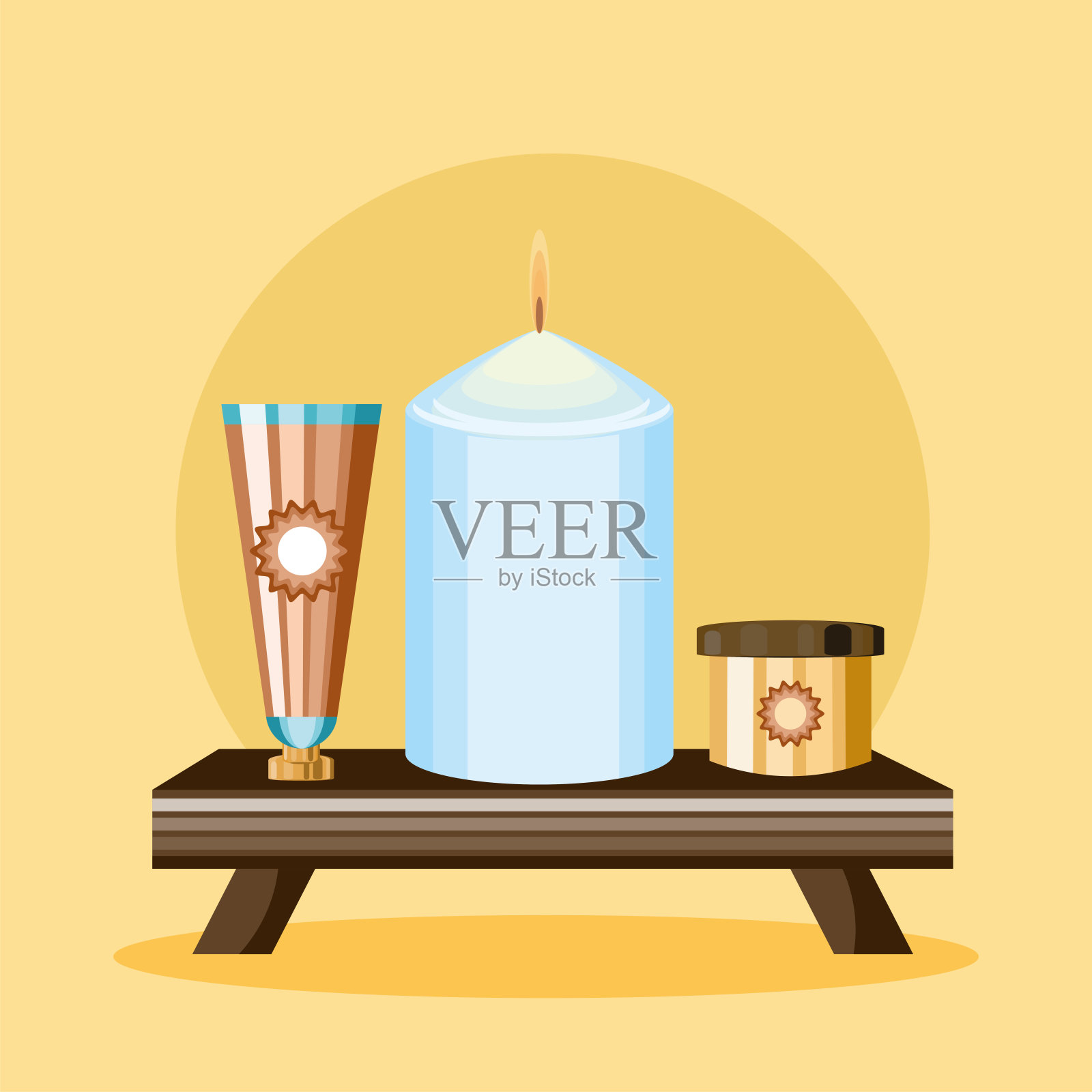 蜡烛spa奶油设计元素图片