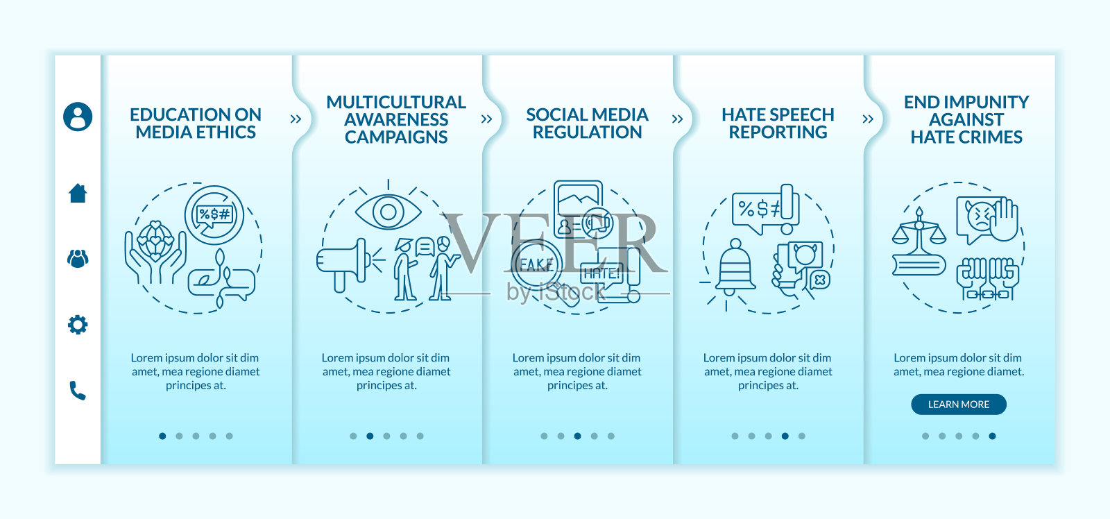 仇恨言论预防矢量模板插画图片素材