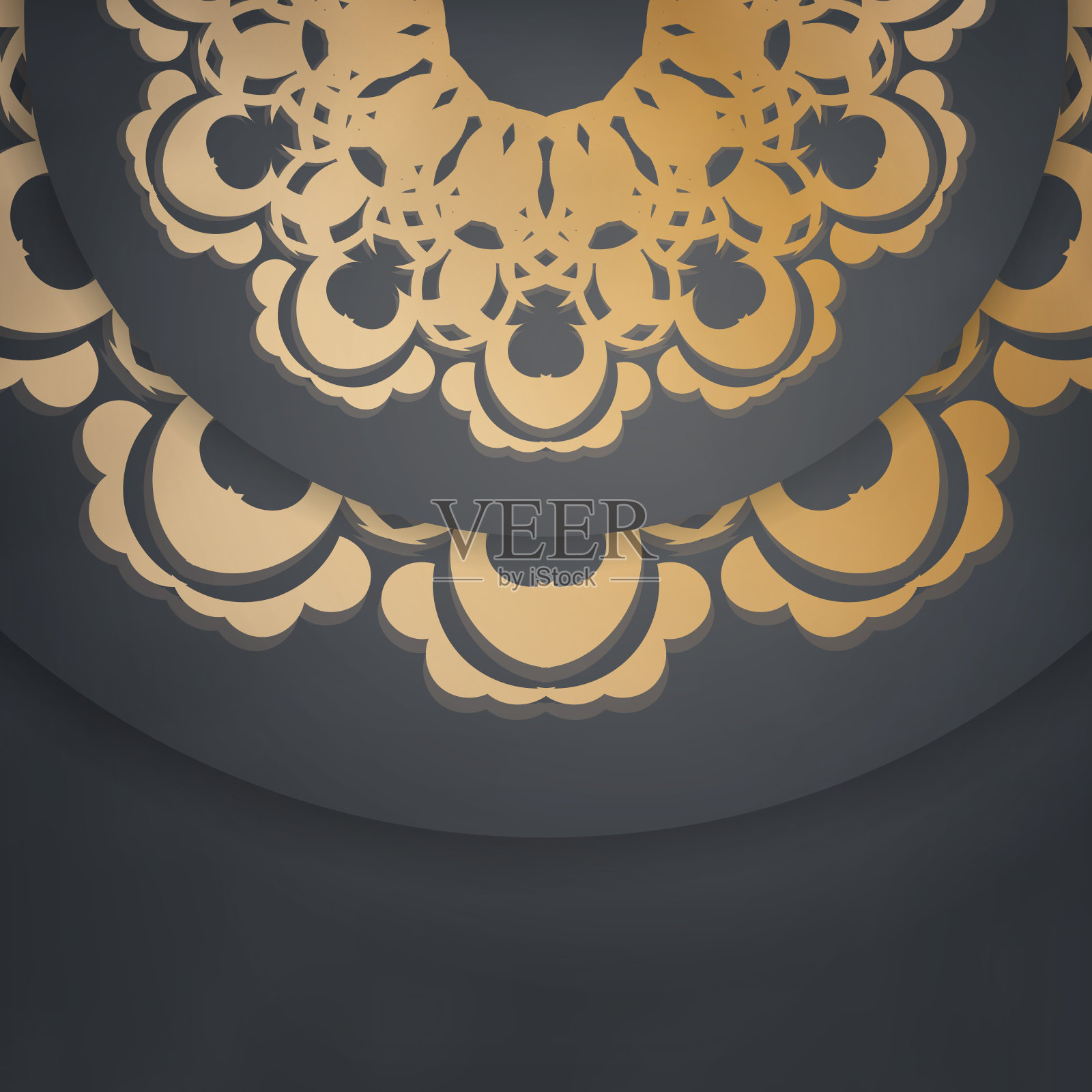 小册子模板黑色与复古黄金饰品祝贺您。插画图片素材