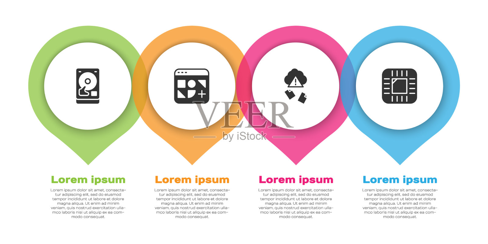 设置硬盘驱动器HDD不同的文件云图标素材