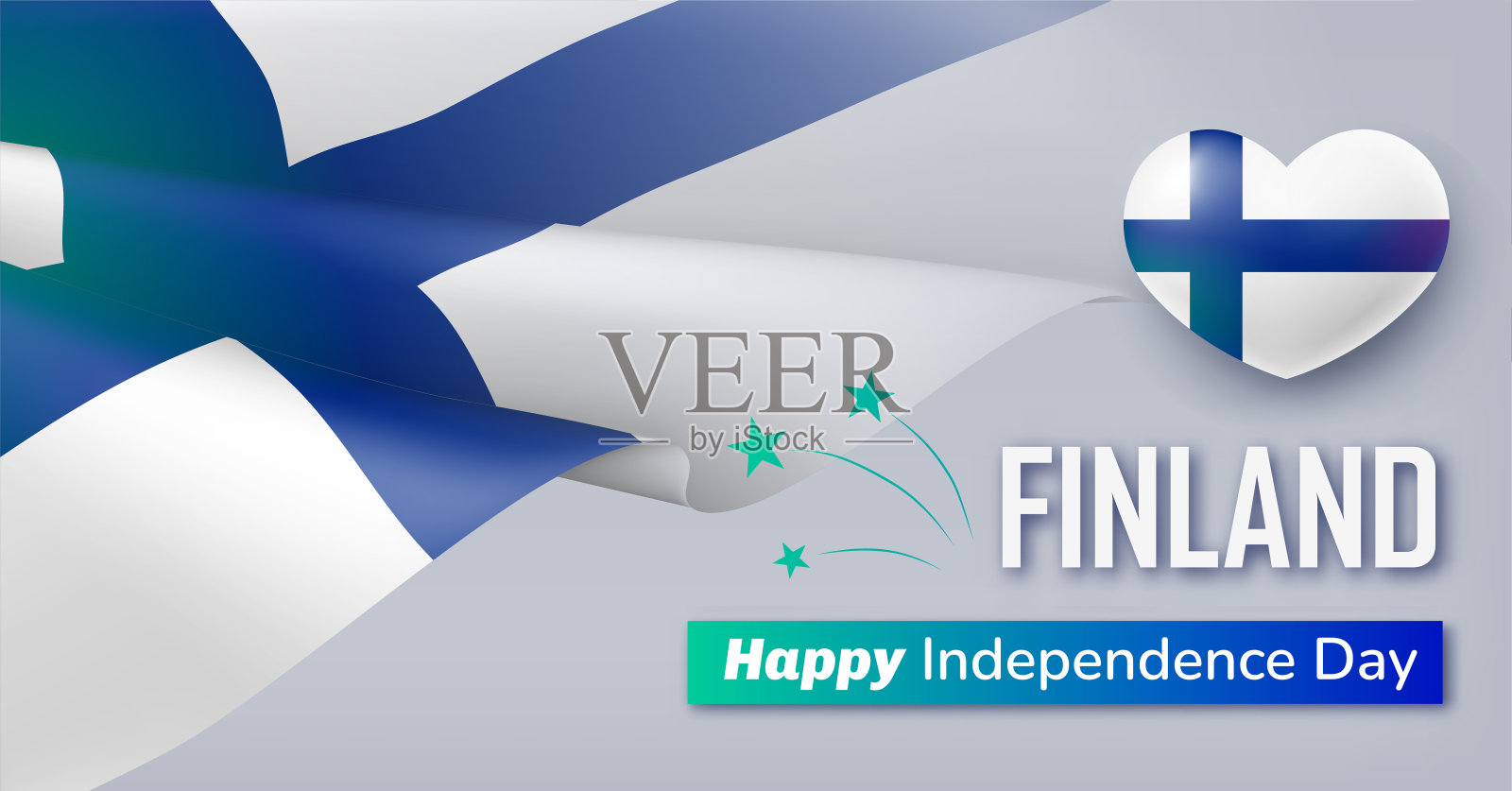 芬兰国庆快乐，12月6日贺卡插画图片素材