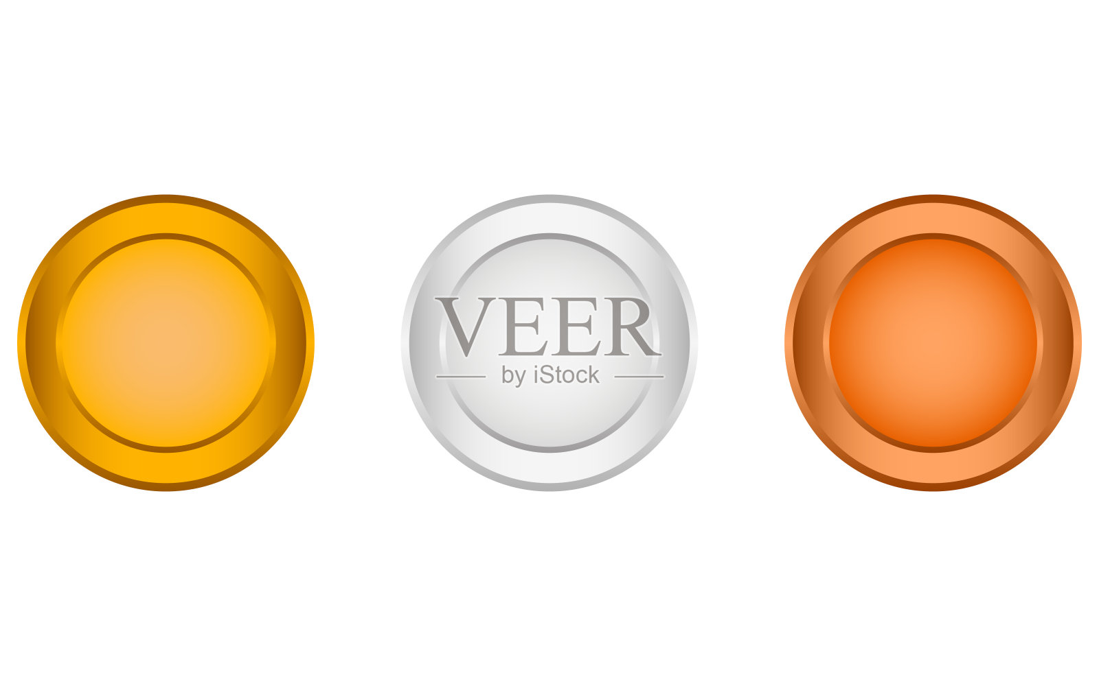 奖项授予金牌、银牌和铜牌设计元素图片