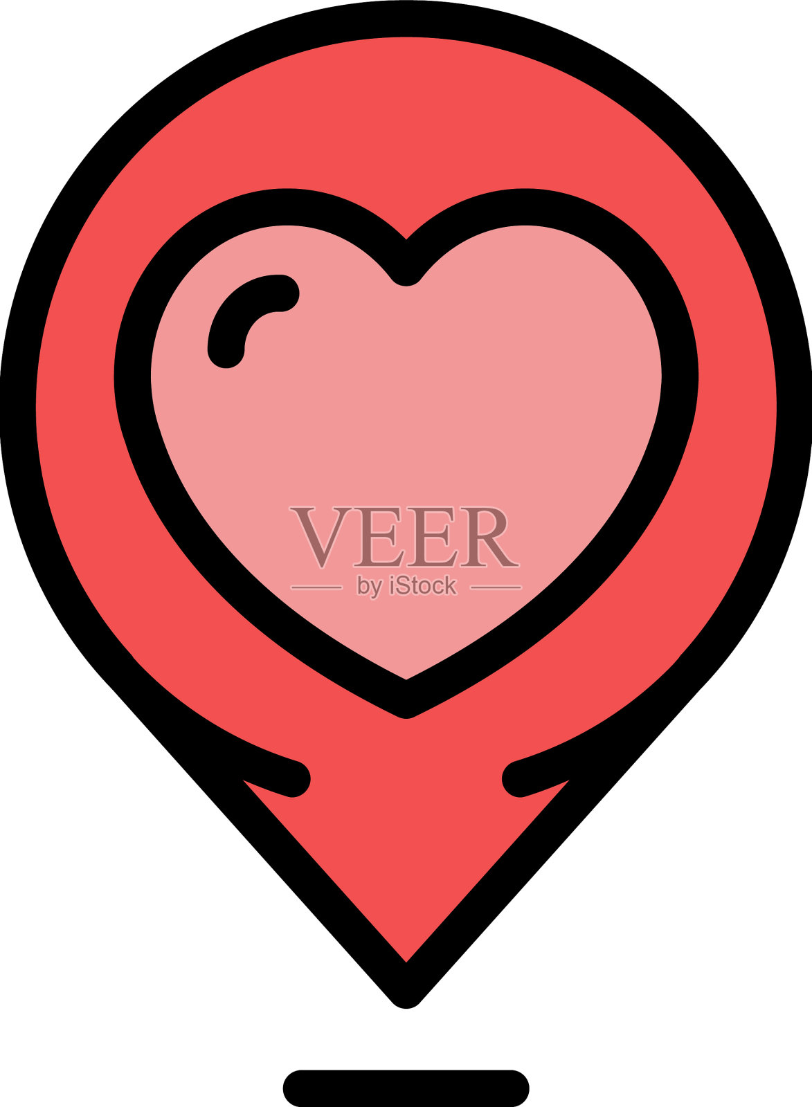 巴黎GPS别针图标颜色轮廓插画图片素材