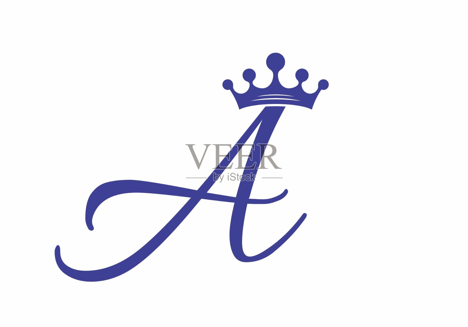 字母A与皇冠形状的设计插画图片素材