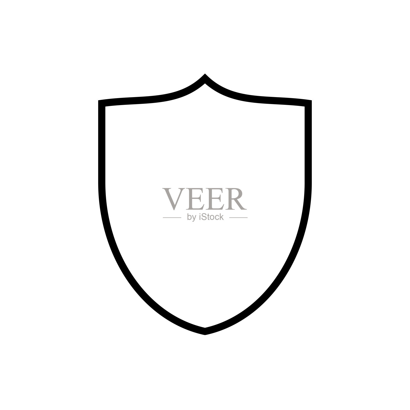 保护图标。通用接口元素。盾牌标志与符号插画图片素材