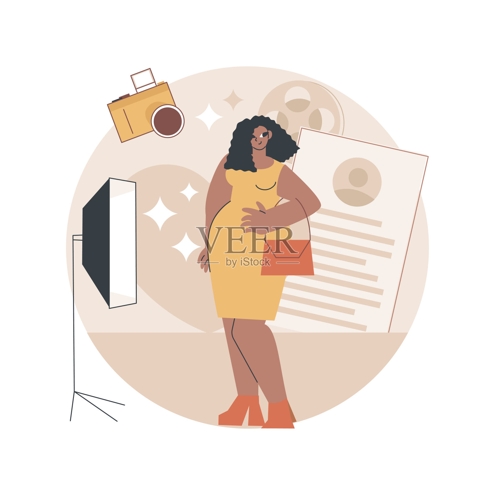 加上尺寸模型抽象概念矢量插图。插画图片素材