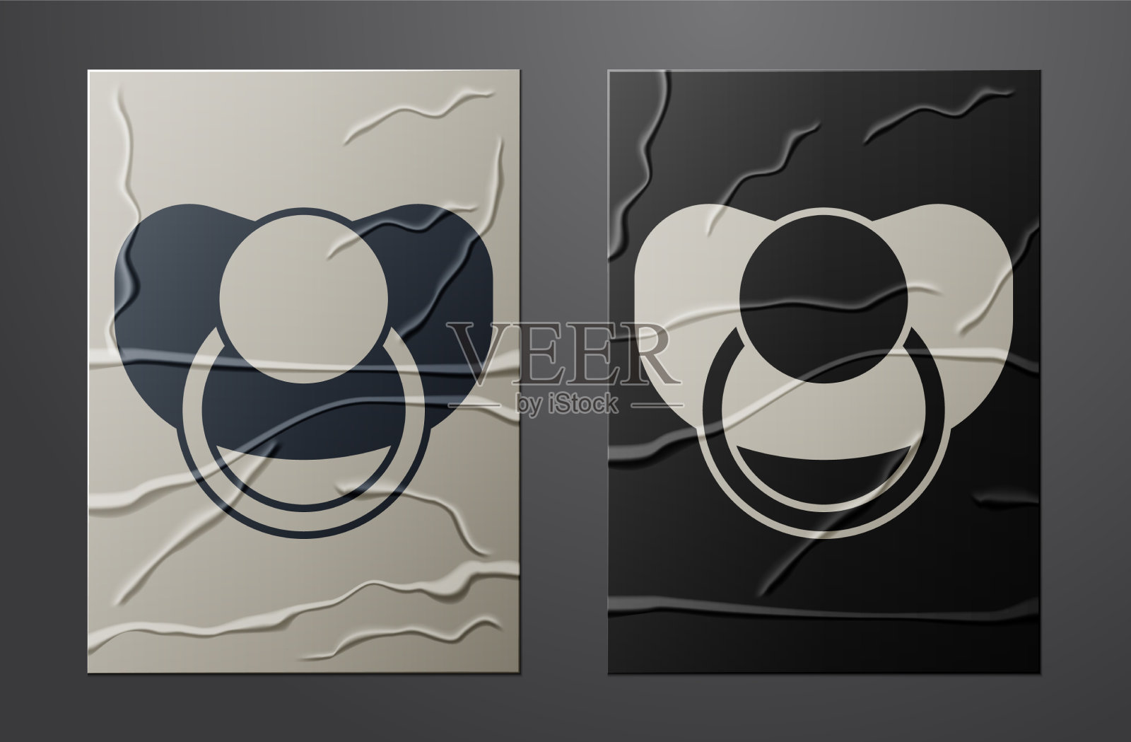 白色婴儿奶嘴图标隔离插画图片素材