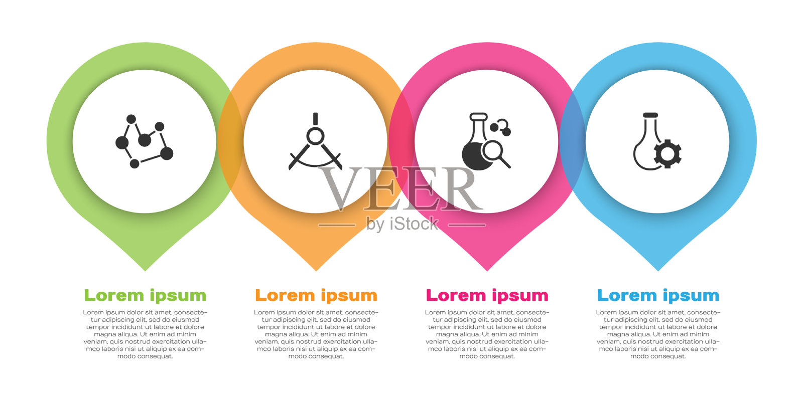 设置化学配方绘图圆规试管图标素材