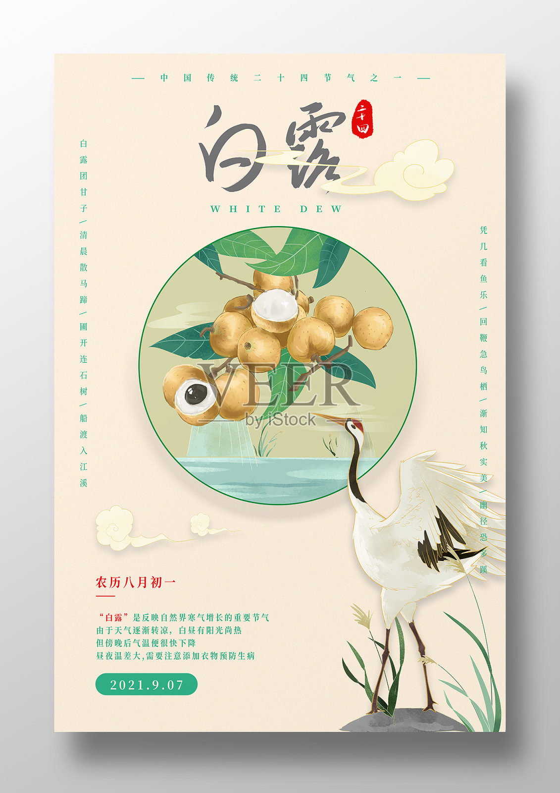 白露节气海报设计模板素材