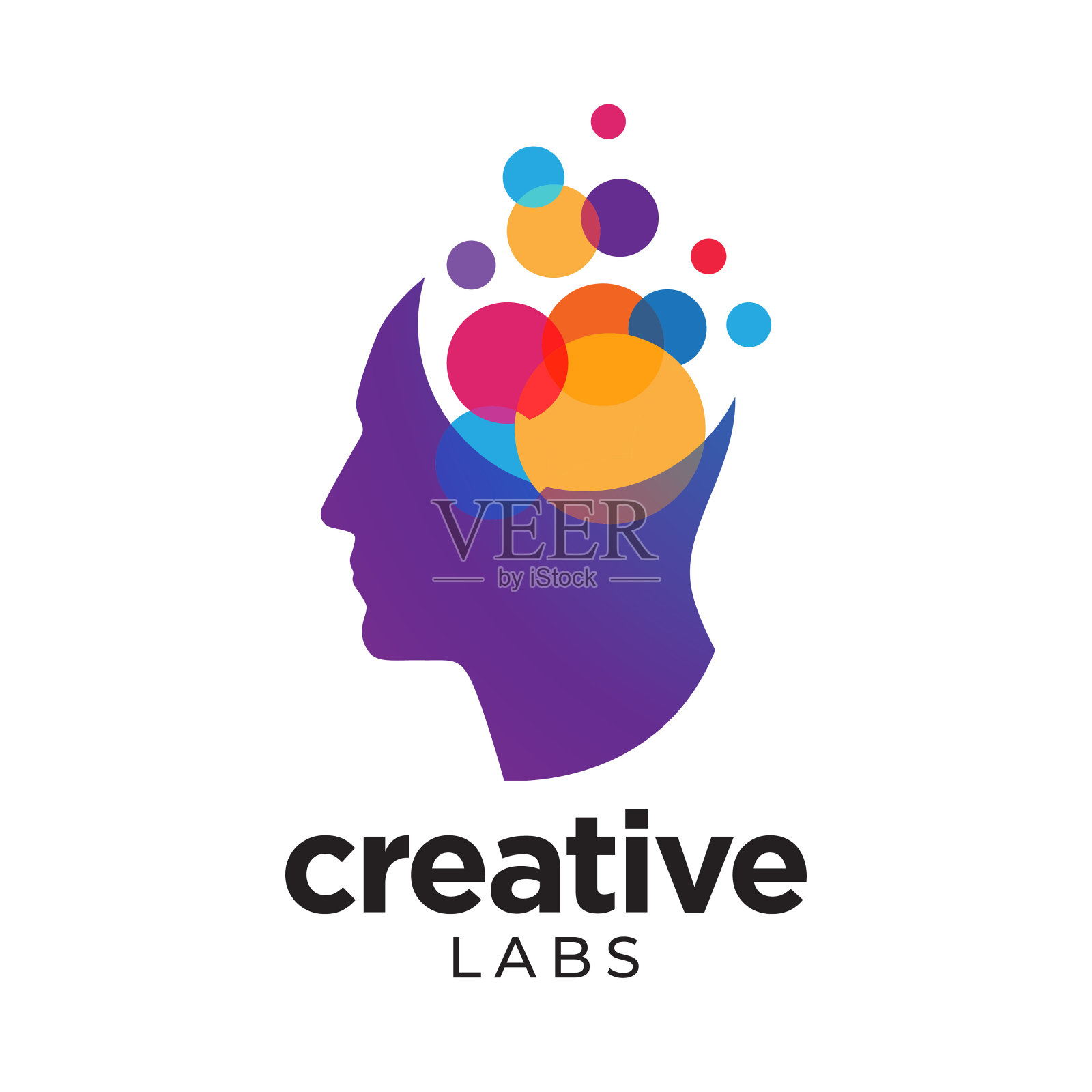 数字抽象的人头符号为创意插画图片素材