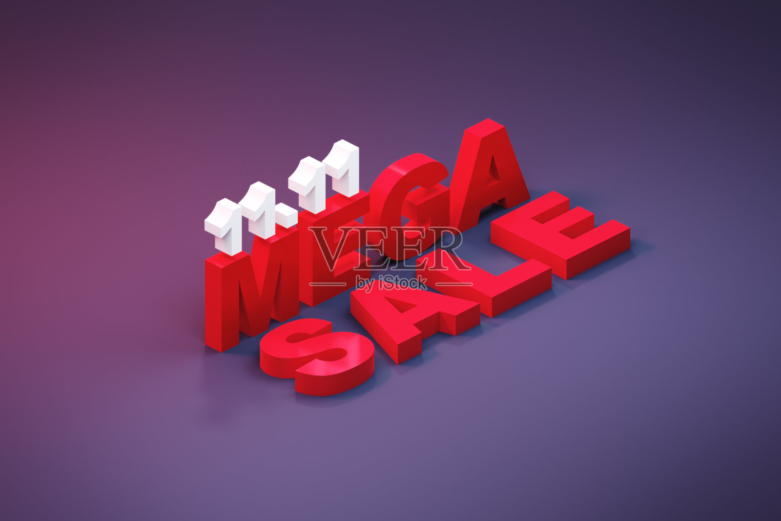 广告文本的梯度颜色背景在等距视图。照片摄影图片