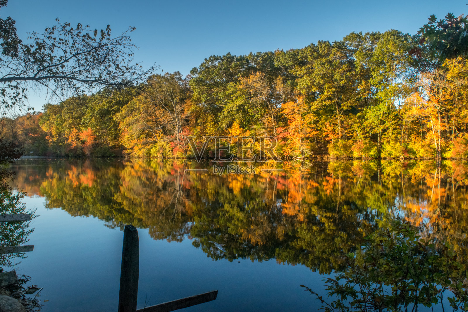 秋天的倒影照片摄影图片