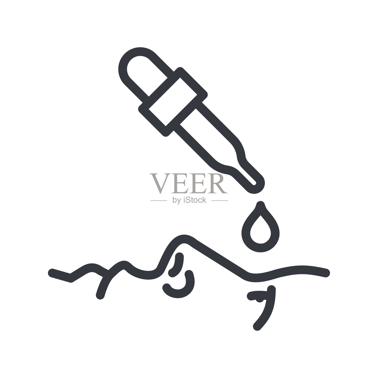 向量眼保健线图标隔离。滴管。插画图片素材