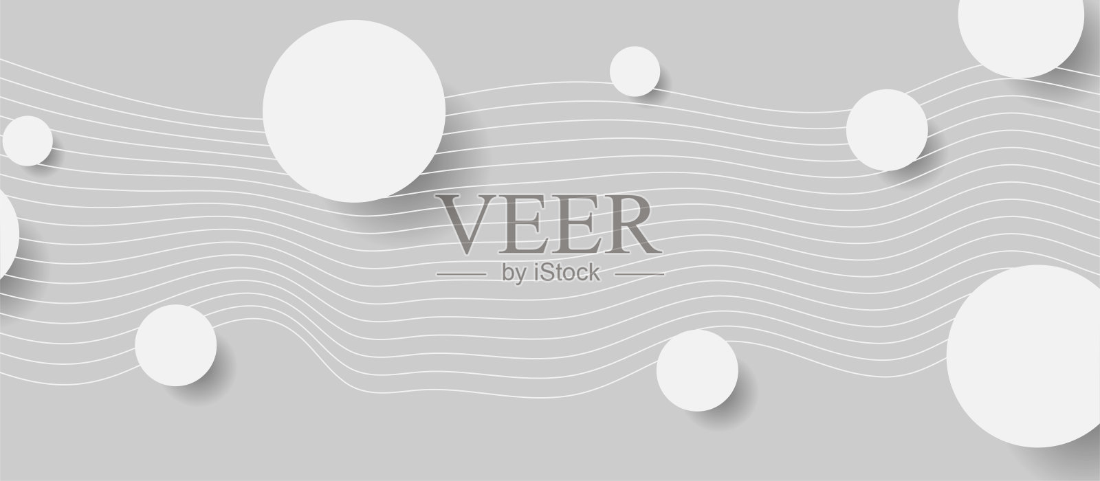 波浪线和纸圈抽象几何背景插画图片素材