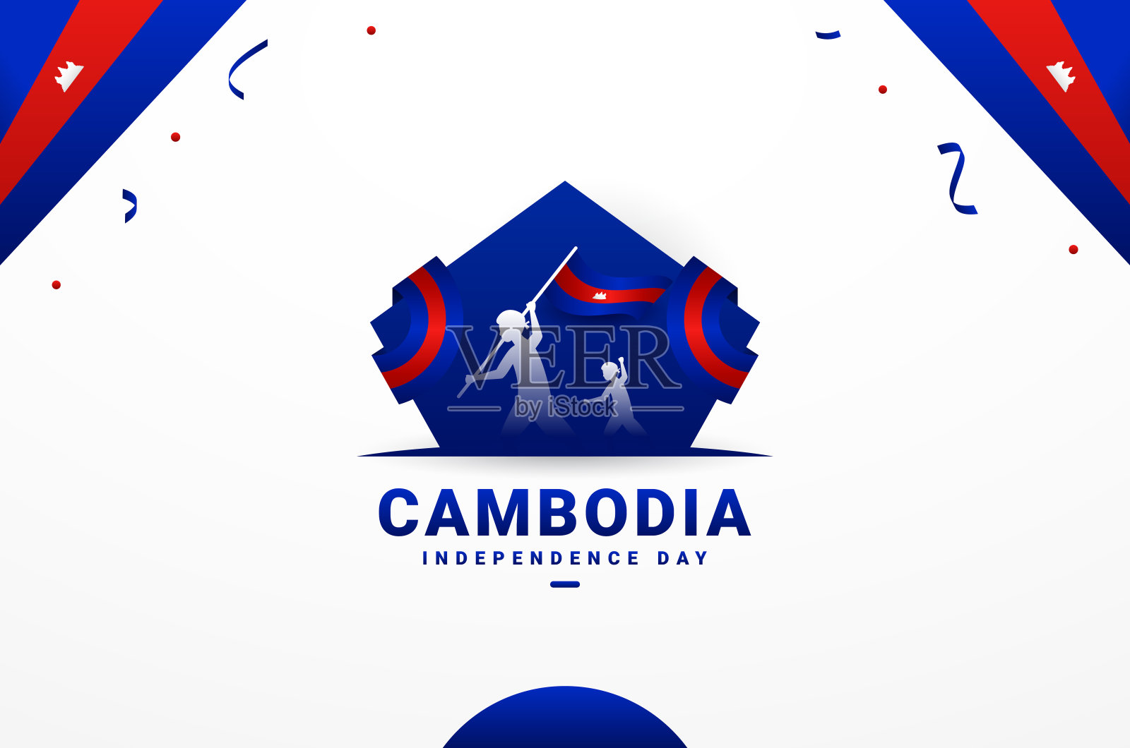 柬埔寨独立日问候时刻设计背景插画图片素材