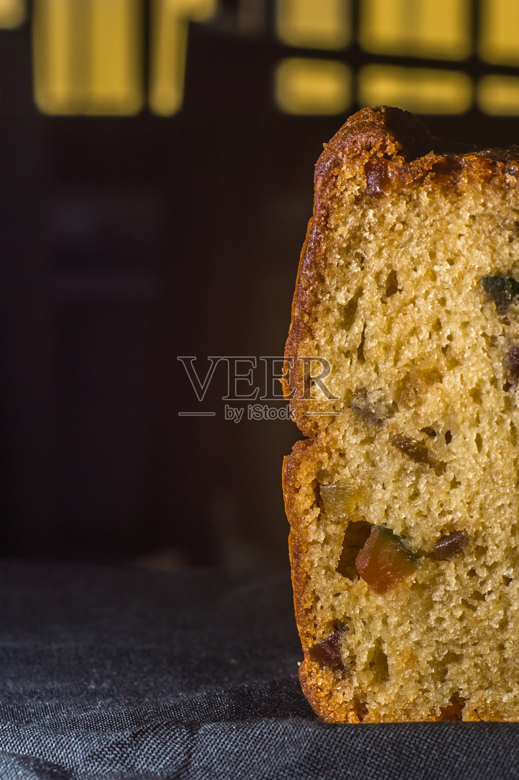 圣诞蛋糕配水果，圣诞概念照片摄影图片