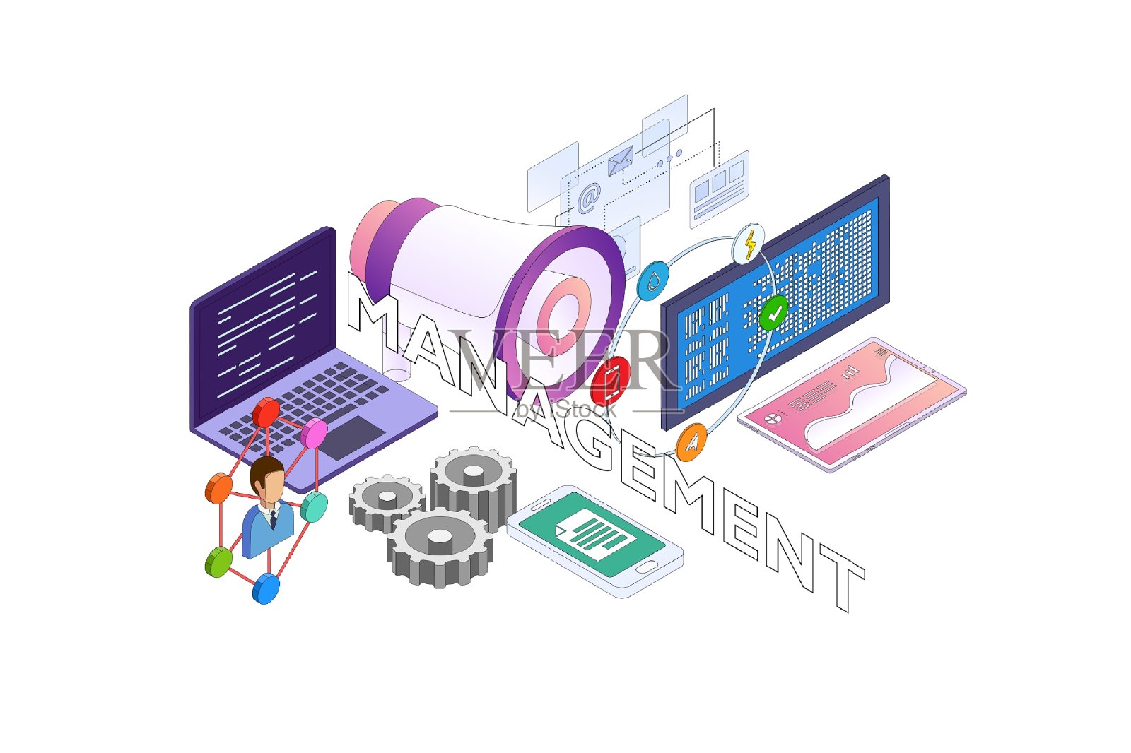 每股收益-01. Management-1sometry241(隔离)插画图片素材