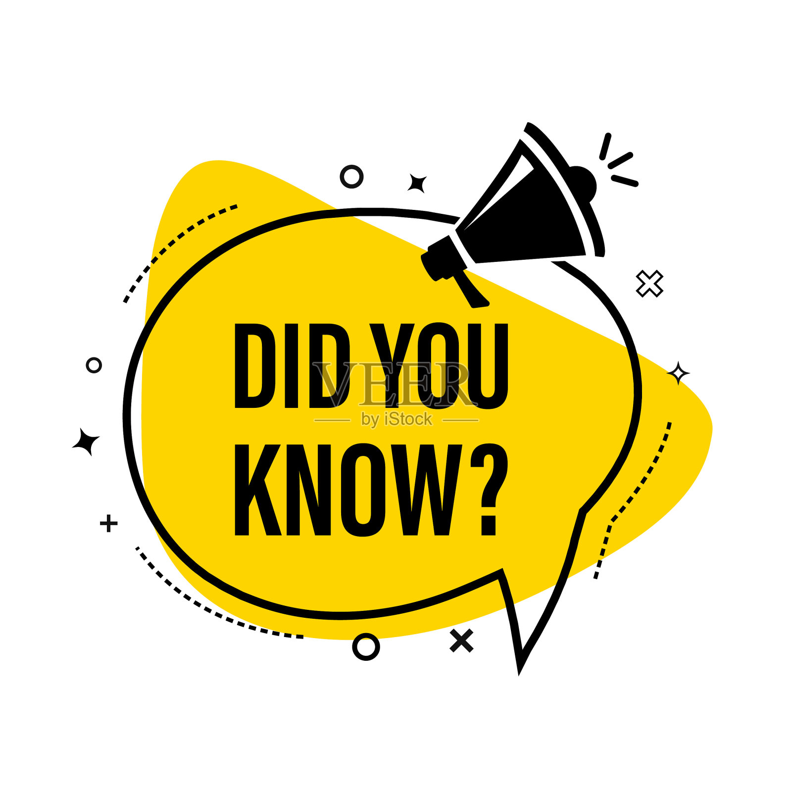 男手拿扩音器，你知道吗?扬声器。商业，营销和广告的旗帜。矢量插图。插画图片素材