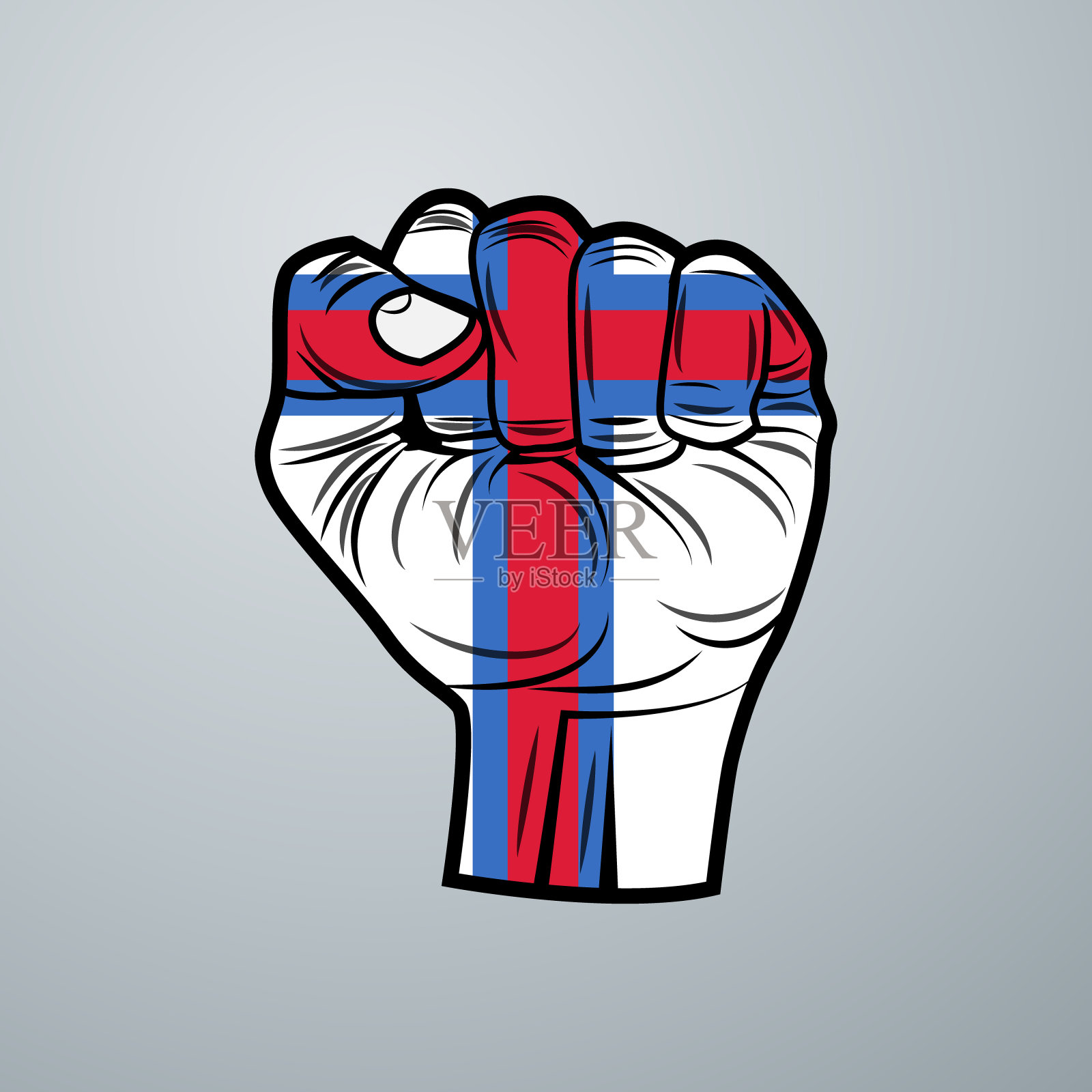 法罗岛旗与手设计插画图片素材