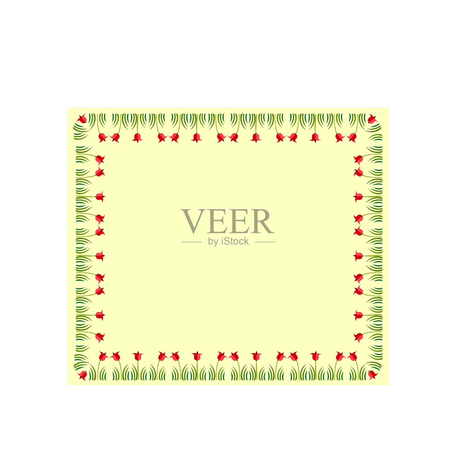 纸设计与小郁金香图案的框架。每股收益。插画图片素材