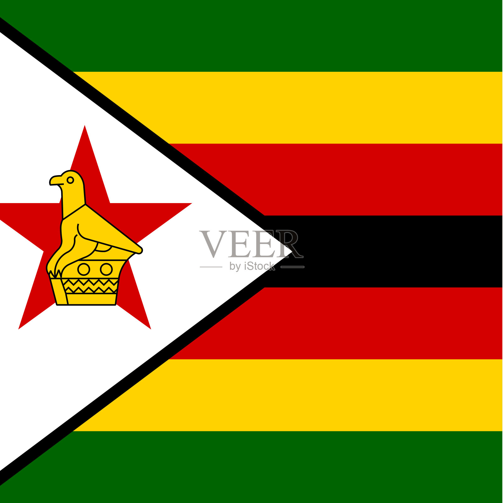 津巴布韦广场国家国旗按钮图标插画图片素材