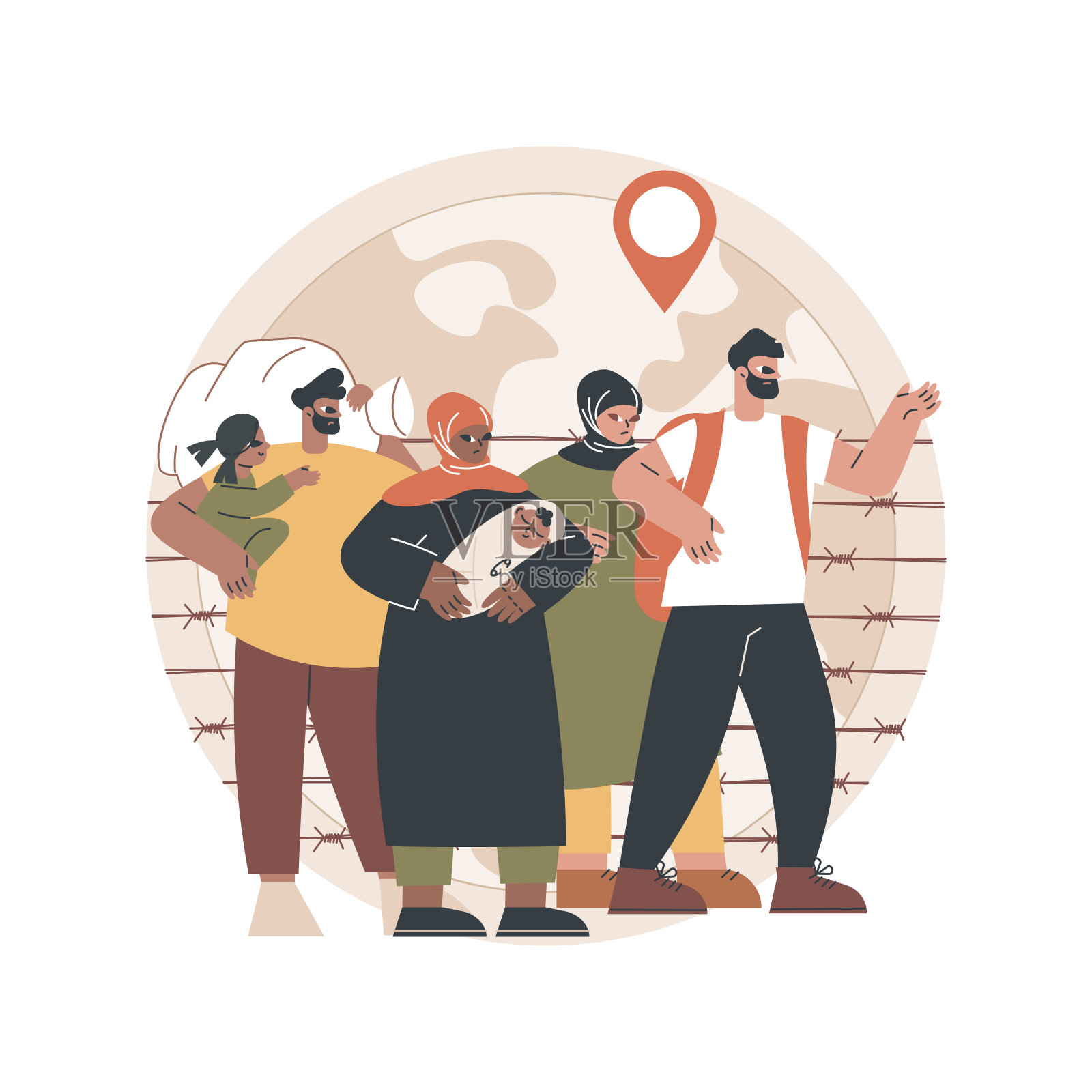 社区迁移抽象概念矢量插图。插画图片素材